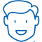 Smiling boy's face icon representing pediatric dental care and patient satisfaction.